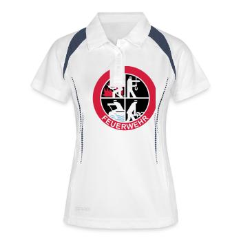 Feuerwehr Logo 3farbig - Frauen Polo atmungsaktiv - Weiß/Navy - Vorne