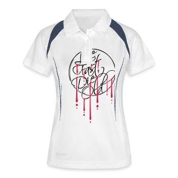 Vivre vite mourir - Polo respirant Femme - blanc/marine - Devant