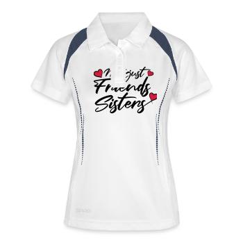 Sœurs Hearts Friends - Polo respirant Femme - blanc/marine - Devant