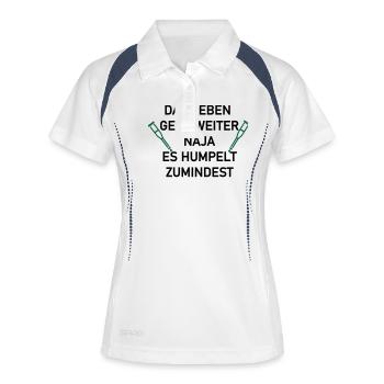 Das leben geht weiter - Frauen Polo atmungsaktiv - Weiß/Navy - Vorne