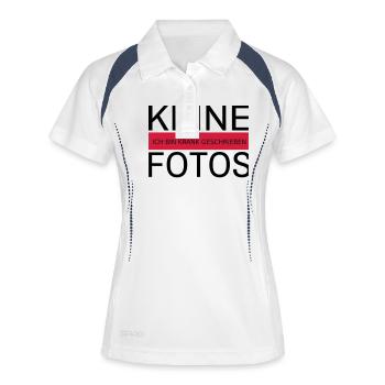 Keine Fotos - Frauen Polo atmungsaktiv - Weiß/Navy - Vorne