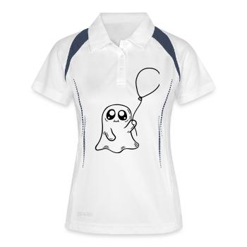 Spirit tient la conception du ballon - Polo respirant Femme - blanc/marine - Devant