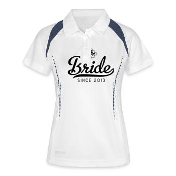 Mariée depuis 2013 - Polo respirant Femme - blanc/marine - Devant