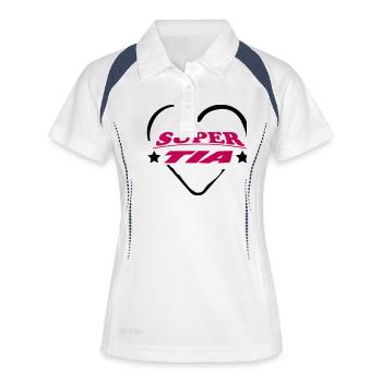 TANTE TATA PATENTANTE ZIA - Frauen Polo atmungsaktiv - Weiß/Navy - Vorne