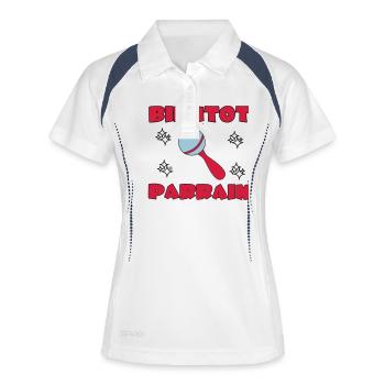 BALD PATE SEIN - Frauen Polo atmungsaktiv - Weiß/Navy - Vorne