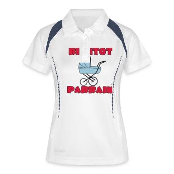 BIENTOT PARRAIN - Polo respirant Femme - blanc/marine - Devant