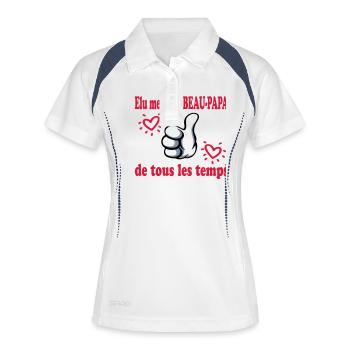 ELU MEILLEUR BEAU PAPA DE TOUS LES TEMPS - Polo respirant Femme - blanc/marine - Devant