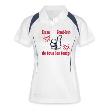 ELU MEILLEUR Grand Frère DE TOUS LES TEMPS - Polo respirant Femme - blanc/marine - Devant