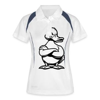 Bande dessinée Duck Duck - Polo respirant Femme - blanc/marine - Devant