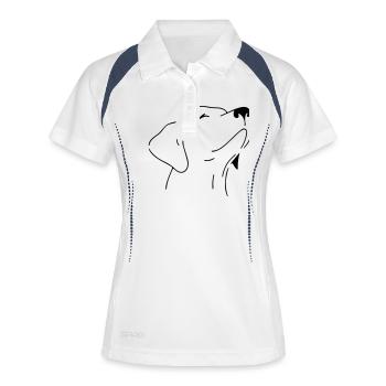 dog - Women's Polo breathable - white/navy - Front