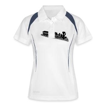 Chemin de fer miniature - Polo respirant Femme - blanc/marine - Devant