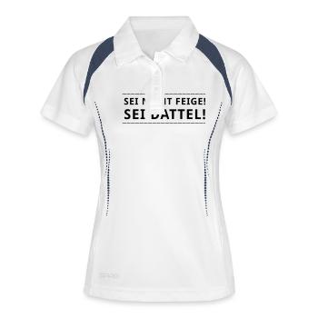 Sei nicht feige! ... - Frauen Polo atmungsaktiv - Weiß/Navy - Vorne