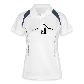 Sport - Berge Wanderer - Frauen Polo atmungsaktiv - Weiß/Navy - Vorne
