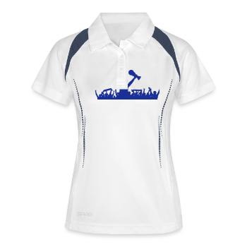 Fans Fussball Weltmeister - Frauen Polo atmungsaktiv - Weiß/Navy - Vorne