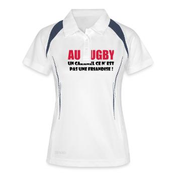 rugby - Polo respirant Femme - blanc/marine - Devant