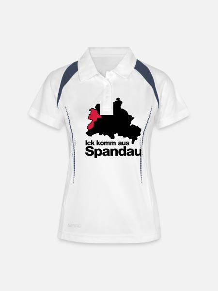 spandau - Women's Polo breathable - white/navy