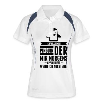 Je veux un pingouin d applaudir! (2015) - Polo respirant Femme - blanc/marine - Devant