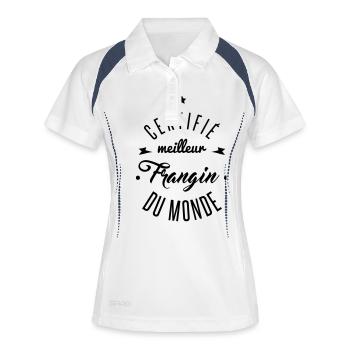 meilleur frangin du monde - Polo respirant Femme - blanc/marine - Devant