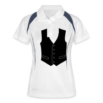 vest_man - Polo respirant Femme - blanc/marine - Devant
