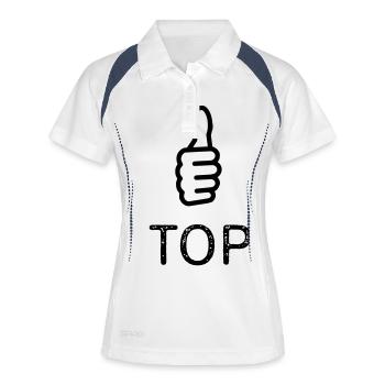 TOP Daumen Hoch - Frauen Polo atmungsaktiv - Weiß/Navy - Vorne