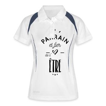 PARRAIN FIER - Polo respirant Femme - blanc/marine - Devant