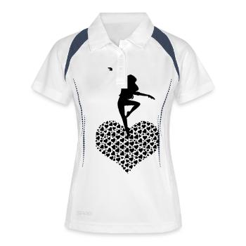 Danseur de coeur - Polo respirant Femme - blanc/marine - Devant
