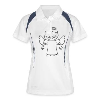 Devil Angel - Polo respirant Femme - blanc/marine - Devant