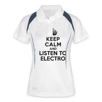 Keep calm and listen to electro - Polo respirant Femme - blanc/marine - Devant