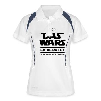 Das Wars er heiratet möge - Frauen Polo atmungsaktiv - Weiß/Navy - Vorne