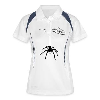 fade toile d'araignée araignée toiles d'araignée g - Polo respirant Femme - blanc/marine - Devant