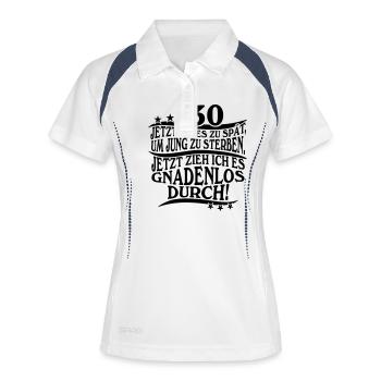 30. 30 Geburtstag Geschenk T-Shirt - Frauen Polo atmungsaktiv - Weiß/Navy - Vorne