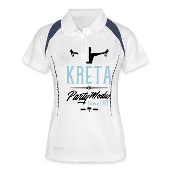 kreta party modus design - Frauen Polo atmungsaktiv - Weiß/Navy - Vorne
