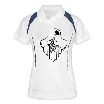 Thé à bulles Spirit Booba - Polo respirant Femme - blanc/marine - Devant
