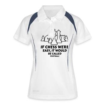 If chess were easy, it would be called football! - Women's Polo breathable - white/navy - Front