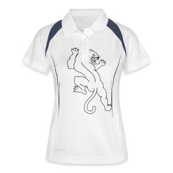 panthère 01 - Polo respirant Femme - blanc/marine - Devant