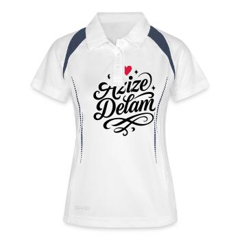 Azize, Delam, Persan, Iran - Polo respirant Femme - blanc/marine - Devant