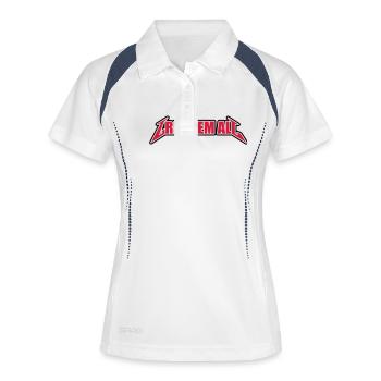 Grill em All 2 - Frauen Polo atmungsaktiv - Weiß/Navy - Vorne