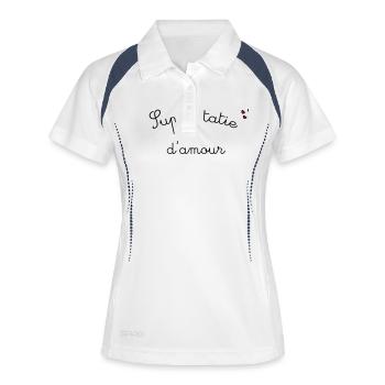 Super tatie d amour 2 - Polo respirant Femme - blanc/marine - Devant