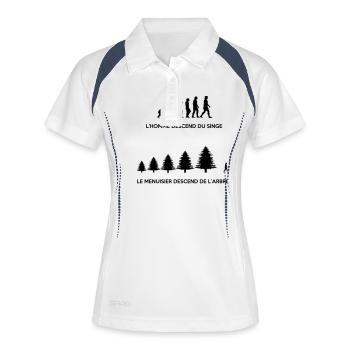 Evolution du menuisier - Polo respirant Femme - blanc/marine - Devant