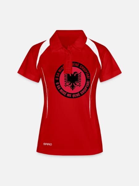 001 Albania - Women's Polo breathable - white/navy