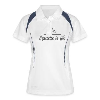Raclette is life - Polo respirant Femme - blanc/marine - Devant