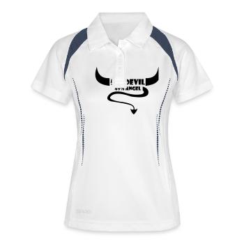 petit diable - Polo respirant Femme - blanc/marine - Devant
