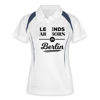 legends are born in Berlin Geburtstag Geschenk - Frauen Polo atmungsaktiv - Weiß/Navy - Vorne