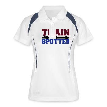 Train Spotter - Frauen Polo atmungsaktiv - Weiß/Navy - Vorne