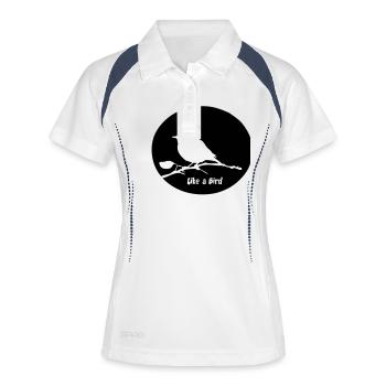 Oiseau - Polo respirant Femme - blanc/marine - Devant