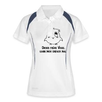 vogel - Frauen Polo atmungsaktiv - Weiß/Navy - Vorne