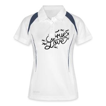 true_love_f1 - Polo respirant Femme - blanc/marine - Devant