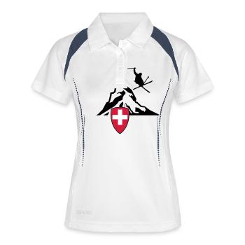 matterhorn zermatt Switzerland - Women's Polo breathable - white/navy - Front