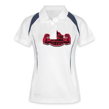 only_the_strong_survive_pr2 - Polo respirant Femme - blanc/marine - Devant