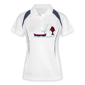 Fishing - Polo respirant Femme - blanc/marine - Devant